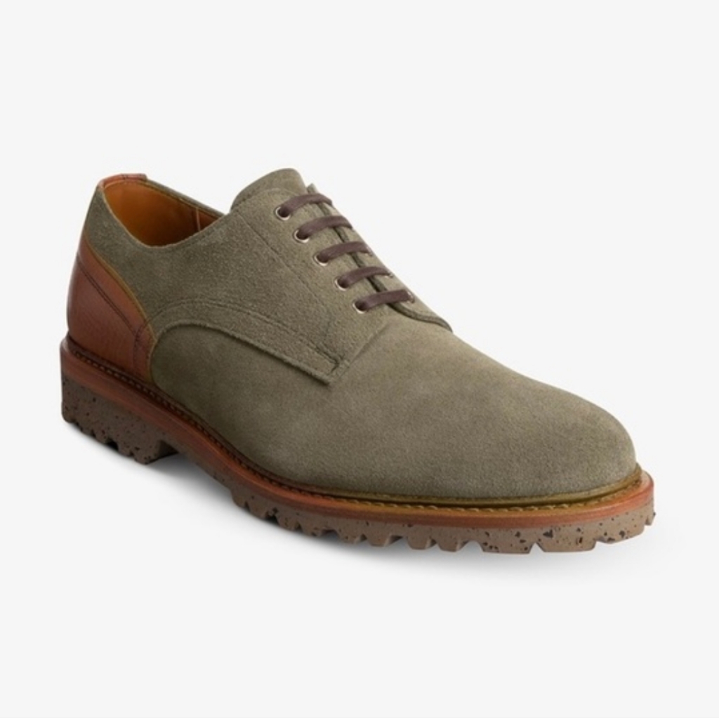 Allen Edmonds Men's Discovery Taupe Suede With Leather Heel Derby Shoes